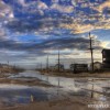 Distruction and flooding at northern Rodanthe looking south on Hwy 12