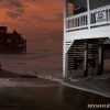 Water levels came up high and removed tons of sand from the area.  Looking down the top deck of the most northern houses in Rodanthe.