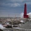 Muskegon Lighthouse on a stormy day