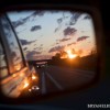 sunset in the mirror