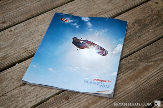 Jason Slezak Kiteboarding on the cover of patagonia summer catalog 2012