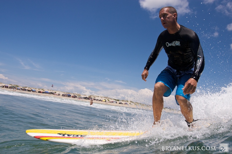 Trip forman surfs a wave in the obx