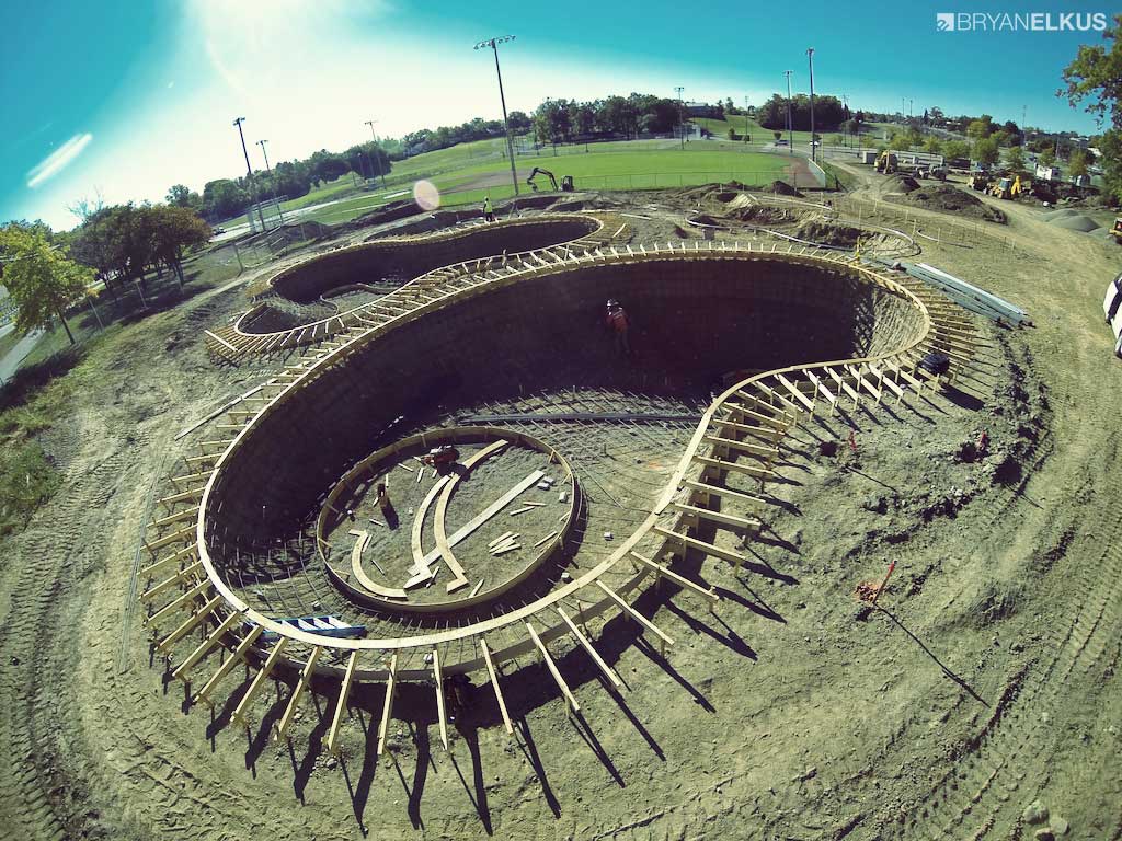overview of the construction of the ann arbor skatepark's kidney bowl