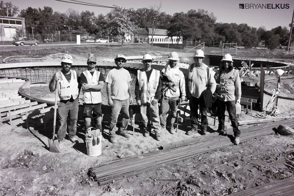 the crew building the Ann Arbor Skatepark in Michican