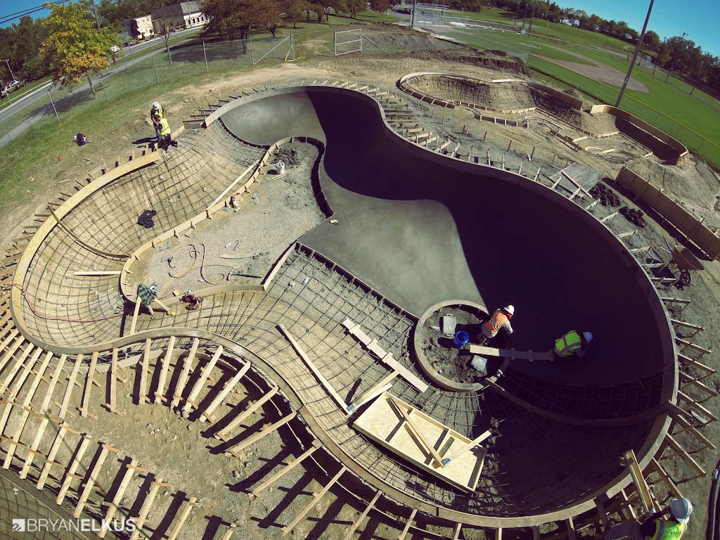 Laying concrete at the Ann Arbor Skatepark in Michican