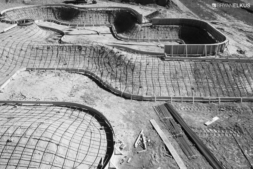 Rebar layout of the snake run at the ann arbor skatepark