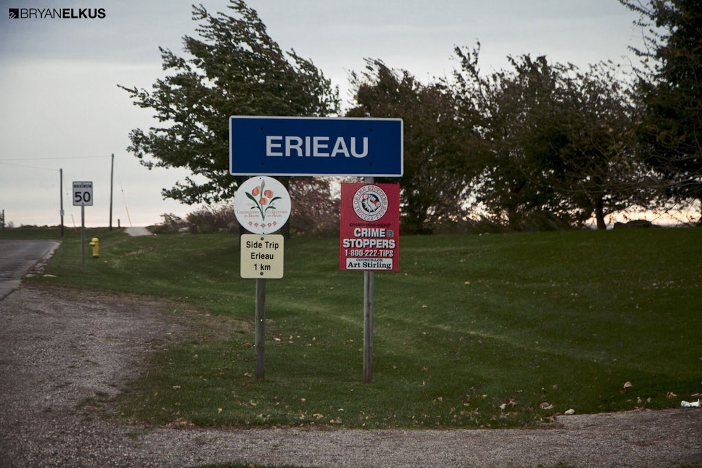 Erieau town sign