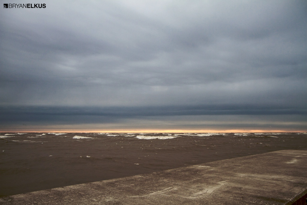 a beautiful sky on a stormy day on Lake Erie