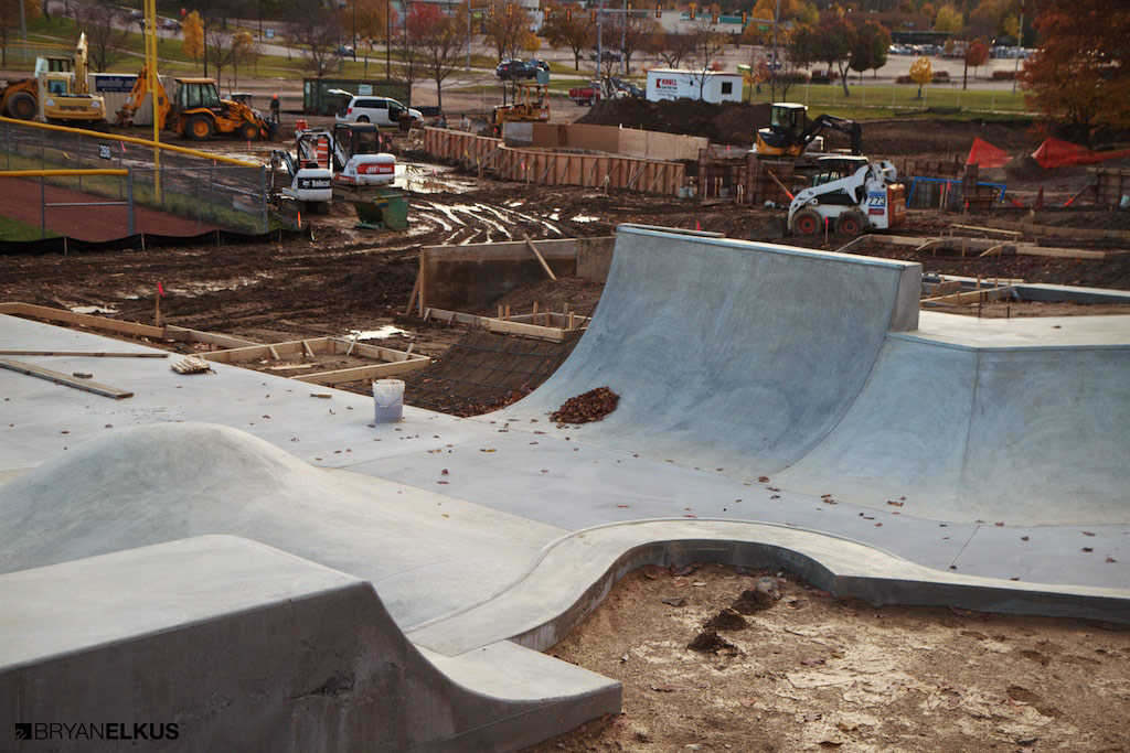 nearing completion of the construction of the ann arbor skatepark