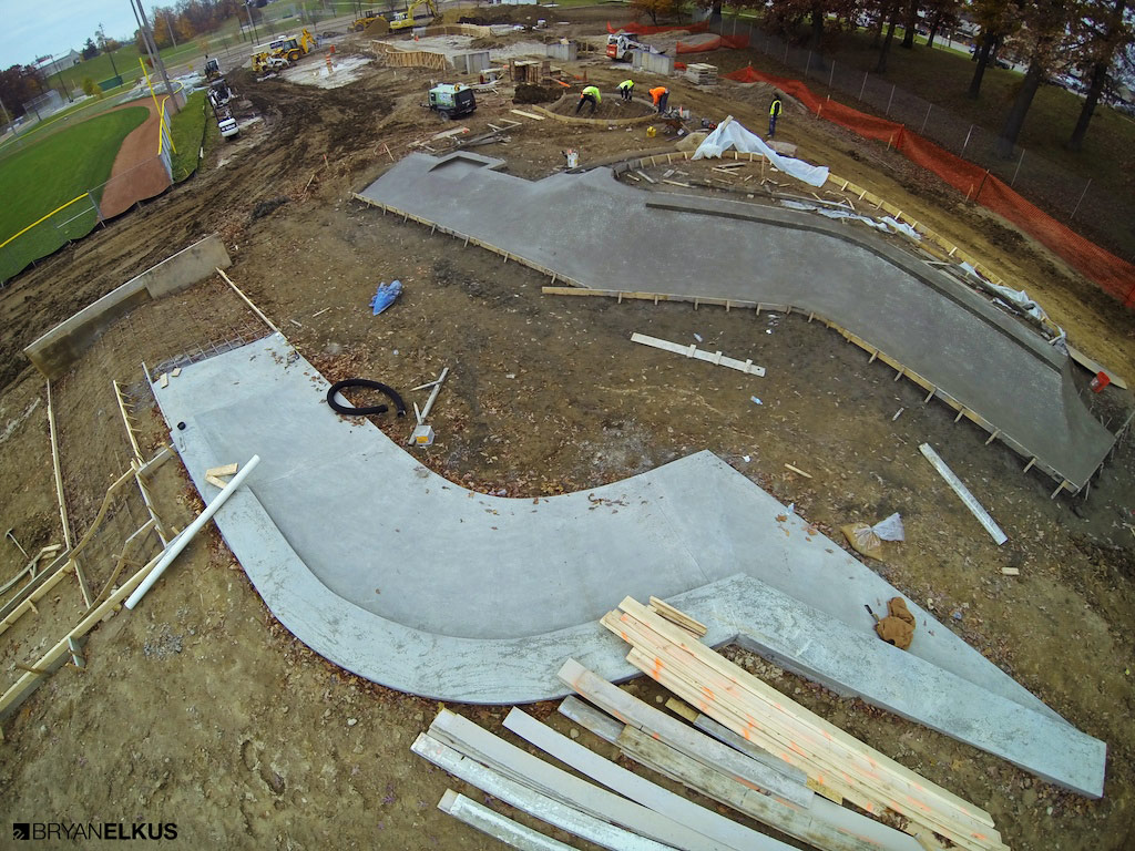 nearing completion of the construction of the ann arbor skatepark